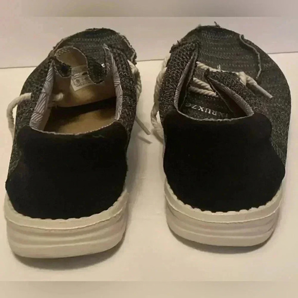 Men's Slip on Cloth Shoes Canvas Loafers Lightweight Black &‎ Gray Sz 13 - Picture 4 of 6